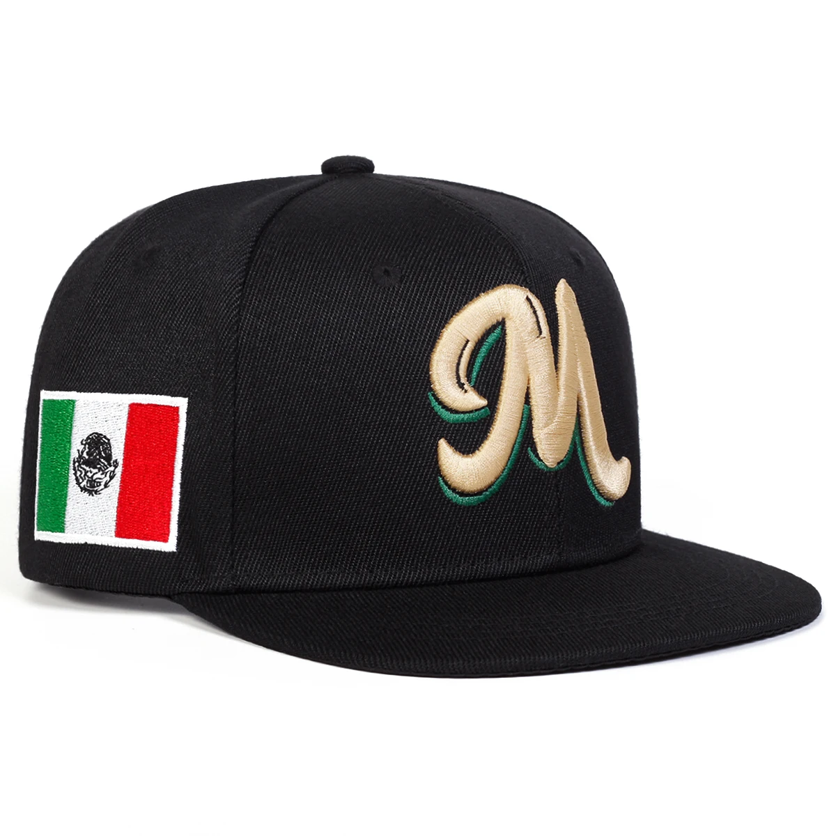 M Letter Embroidered Snapback  – обзор и цена Snapback Hat Flat
