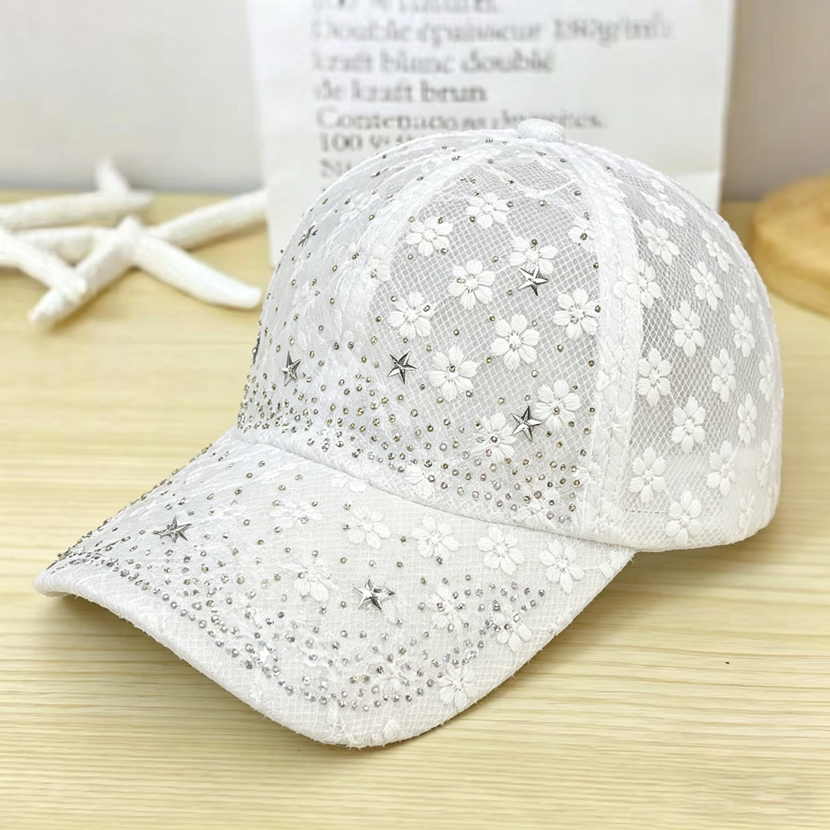 Shiny Rhinestone Lace Flower B – обзор и цена Baseball Cap Structured
