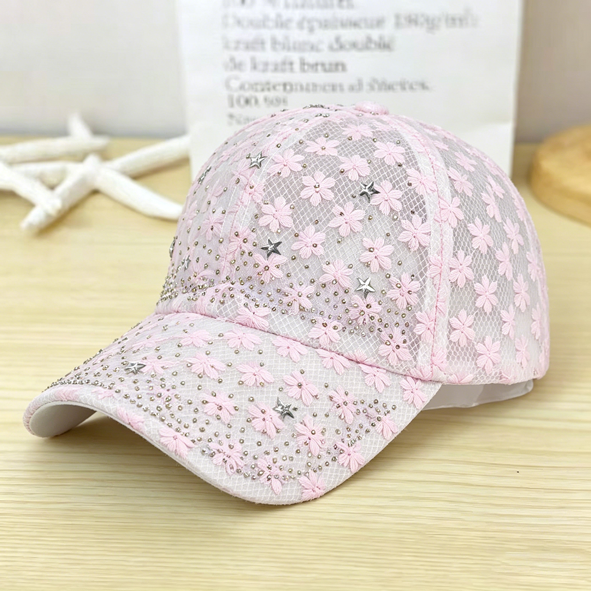 Shiny Rhinestone Lace Flower B – обзор и цена Baseball Cap Structured