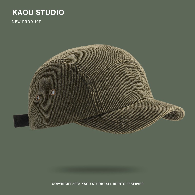 Japanese Retro Solid Color Cor – обзор и цена Corduroy Cap 5 Panel