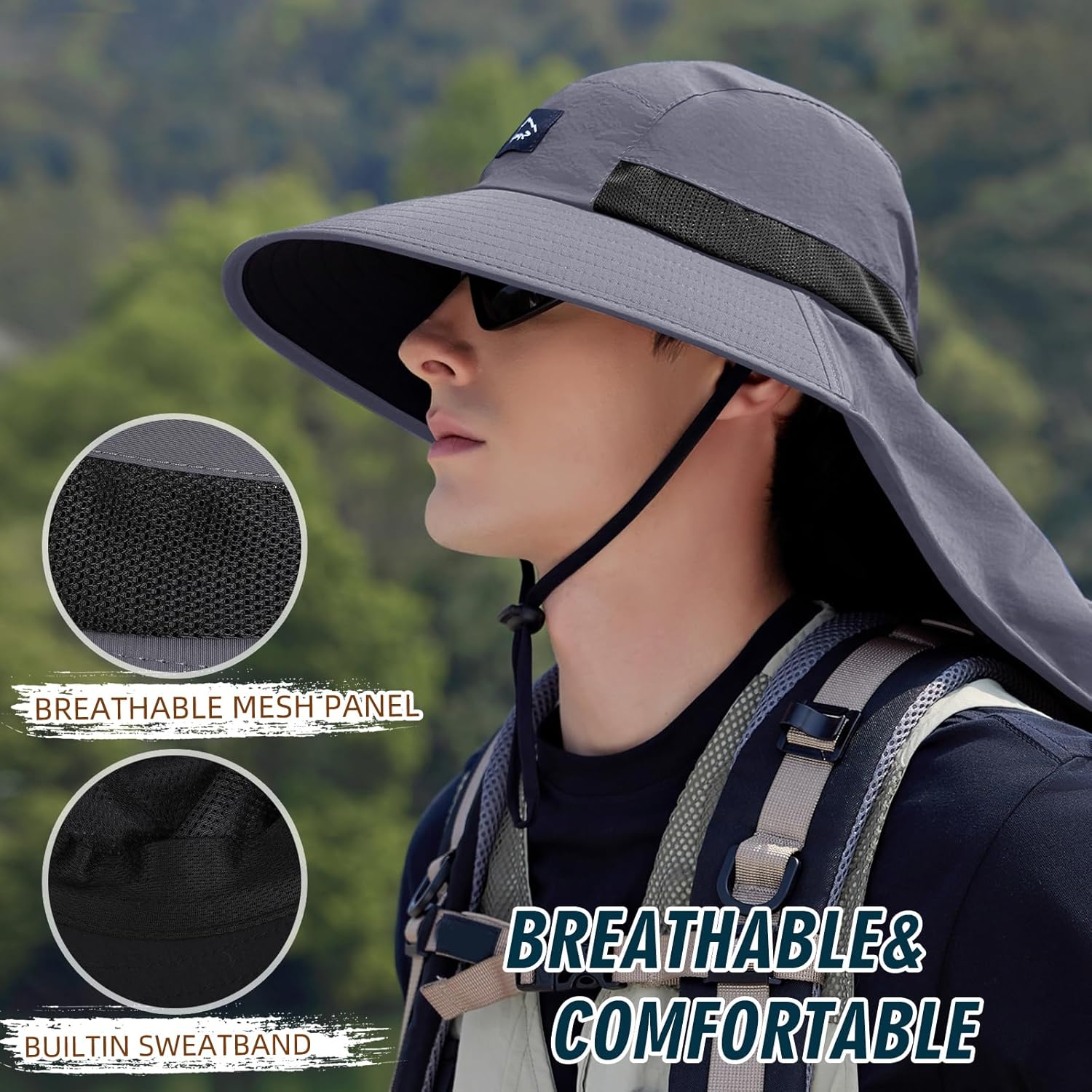 UPF50+ Sun Hat with Neck Flap, – обзор и цена Sun Hat Wide Brim