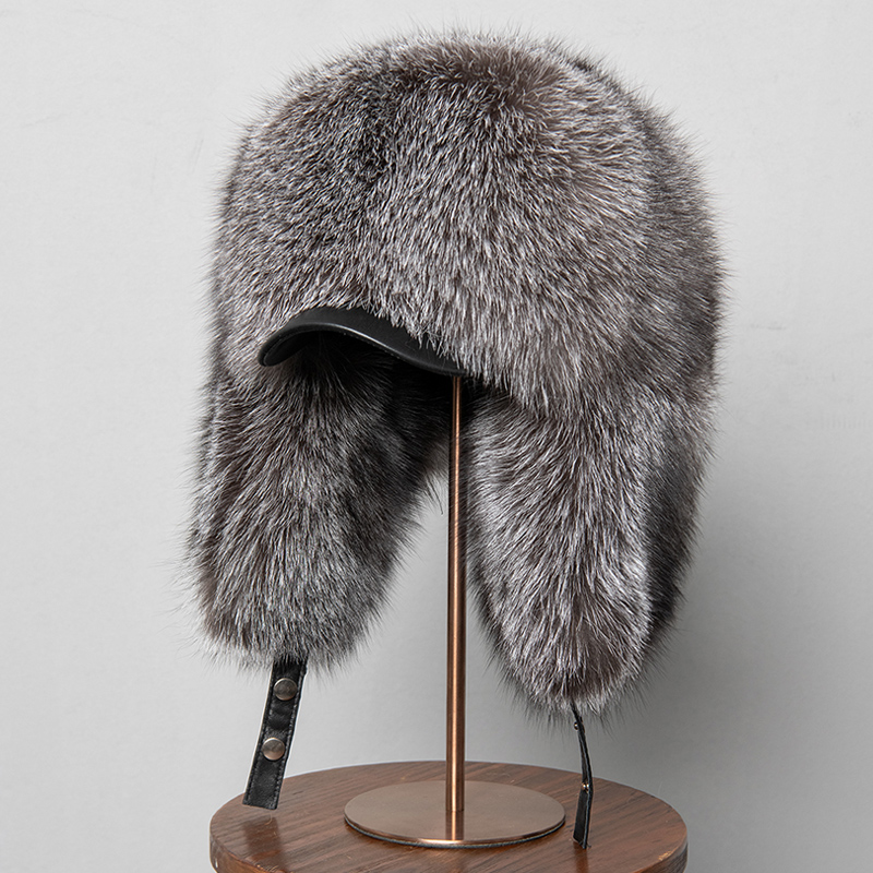100% Real Fox Fur Hats Women's – обзор и цена Trapper Hat Ear Flap