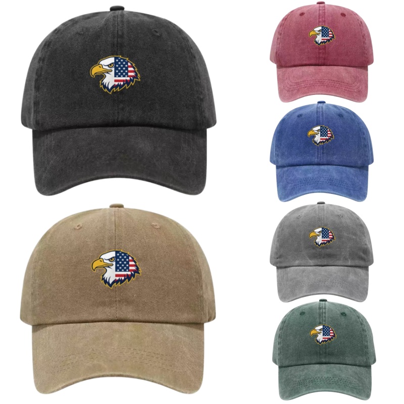USA Bald Eagle Printed Washed  – обзор и цена Golf Cap Dad