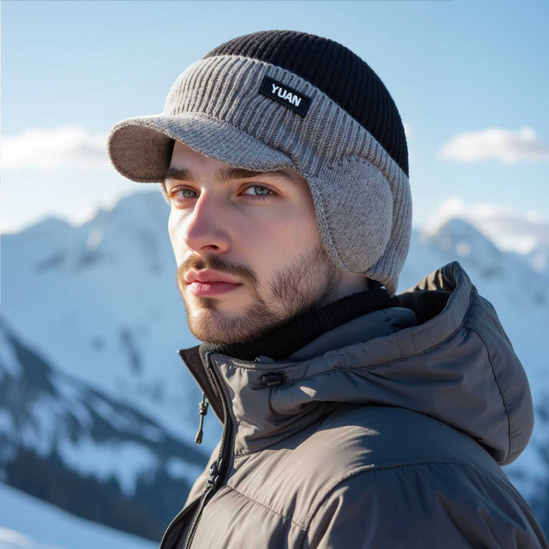 Dual-Tone Knit Baseball Cap- O – обзор и цена Trapper Hat Ear Flap