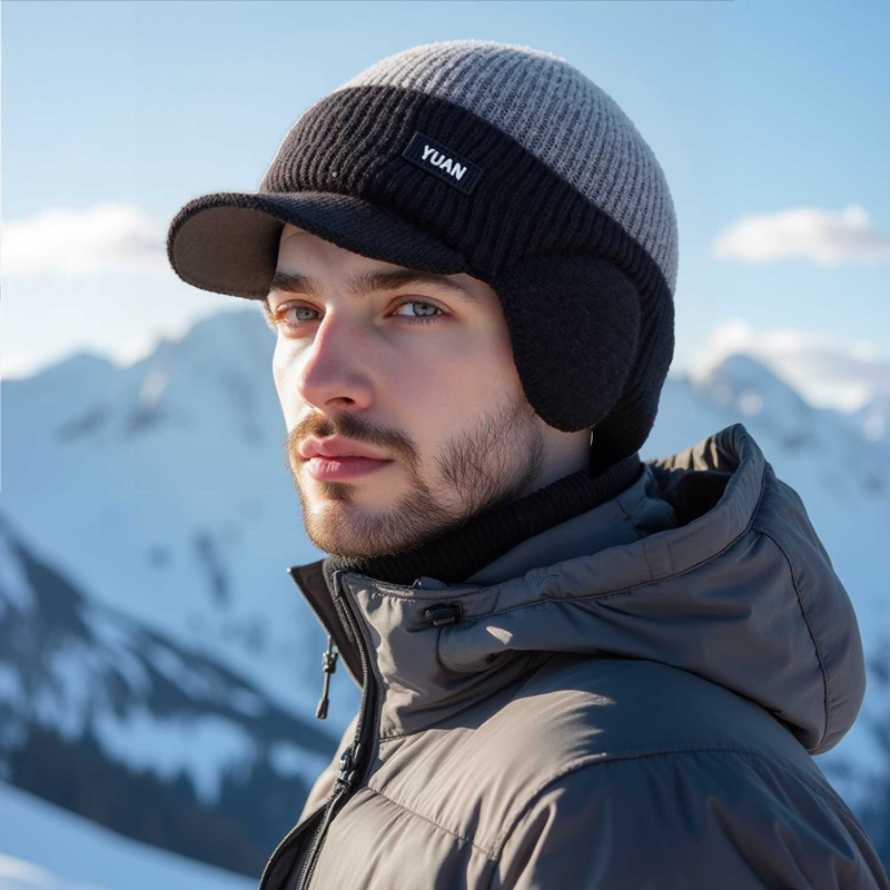 Dual-Tone Knit Baseball Cap- O – обзор и цена Trapper Hat Ear Flap