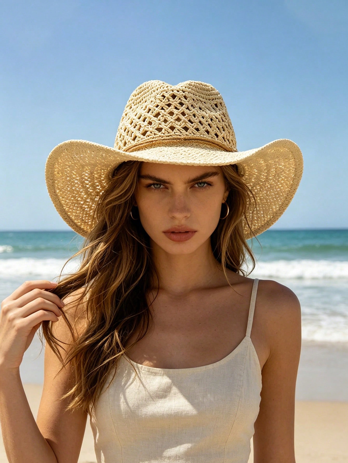 1pc Unisex Retro Hollow Curled – обзор и цена Cowboy Hat Straw